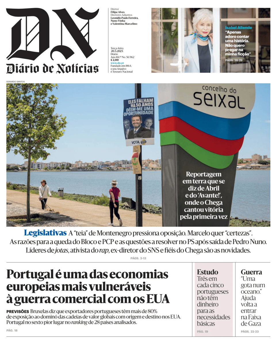 Prima-pagina-Diario de Noticias-edizione-di-oggi-20250520